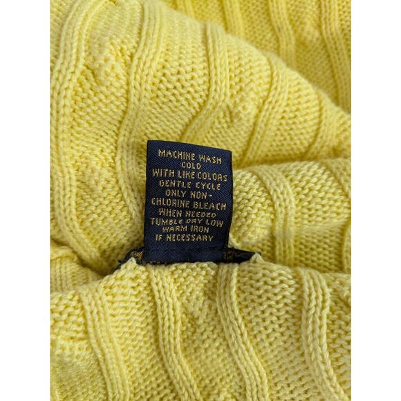 Brooks Brothers 346 Sweater Womens L Yellow Cable Knit Mercerized Cotton - Picture 7 of 7